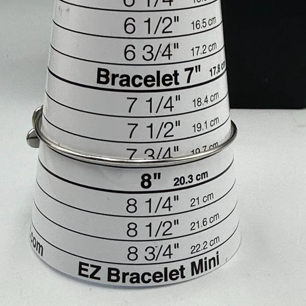 Expandable Wire Charm Bangle Bracelet Lot Silver Tone Inspirational Set of 8